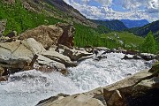 91 Il fragoroso torrente spumeggiante scende nella piana